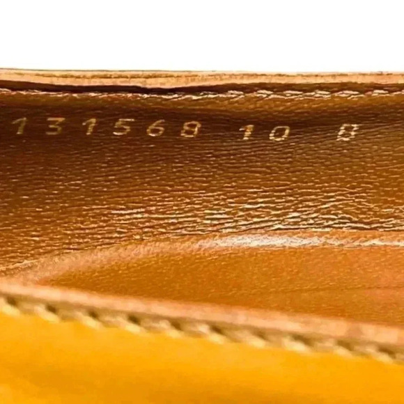 Gucci Brown Leather Gold Horsebit Chain Pointed Toe Kitten Heel Pumps Size 10 - Picture 15 of 15